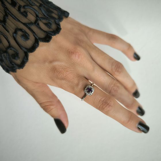Silver ring with amethyst 0.345ct