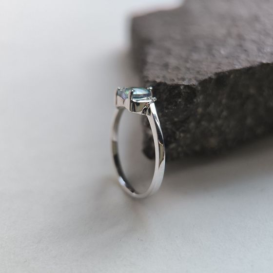Silver ring with mystic topaz 0.613ct