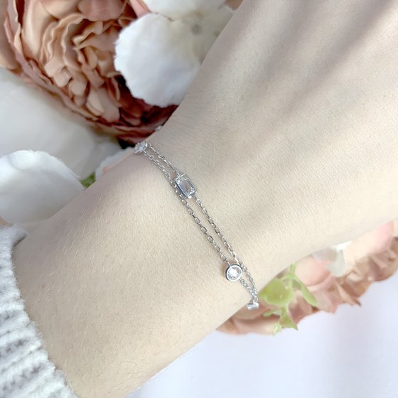 Серебряный браслет с фианитами