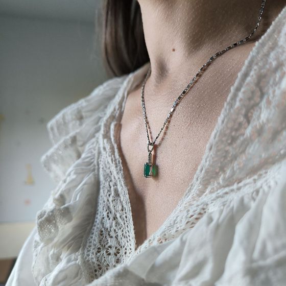 Серебряная подвеска с агатом