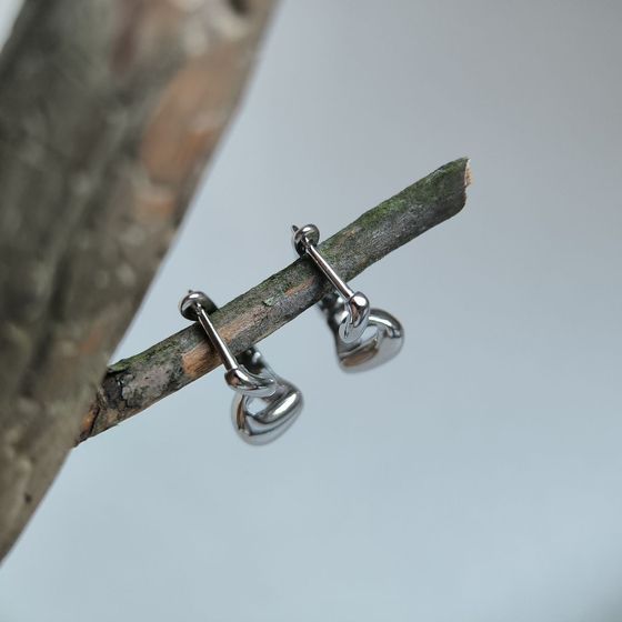 Silver earrings without stones