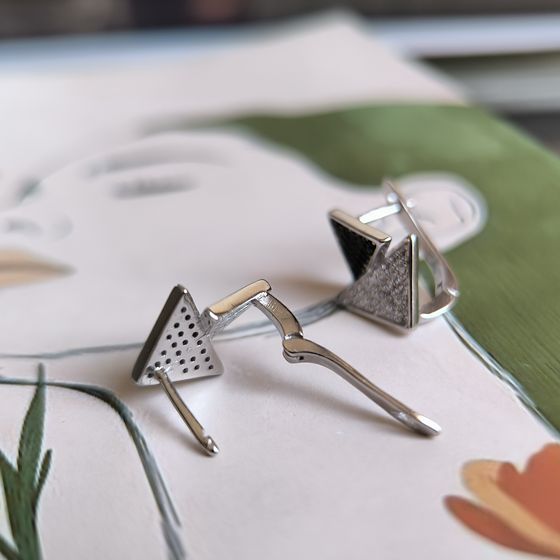 Silver Earrings with Fianites