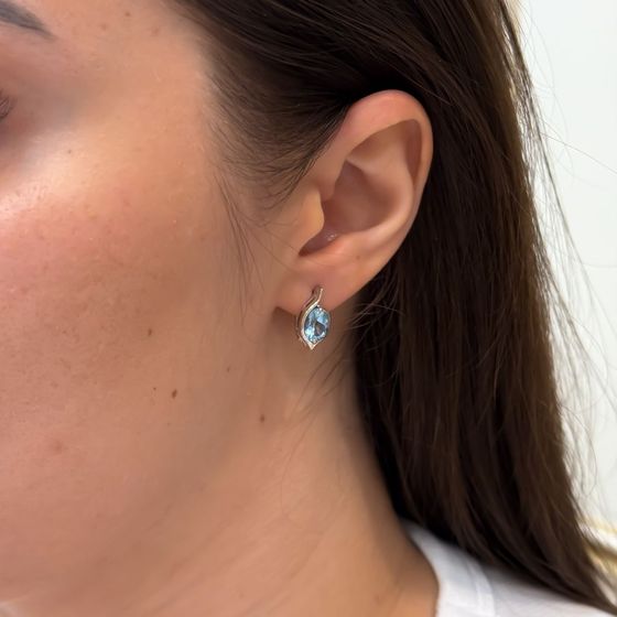Серебряные серьги с топазом 2.99ct