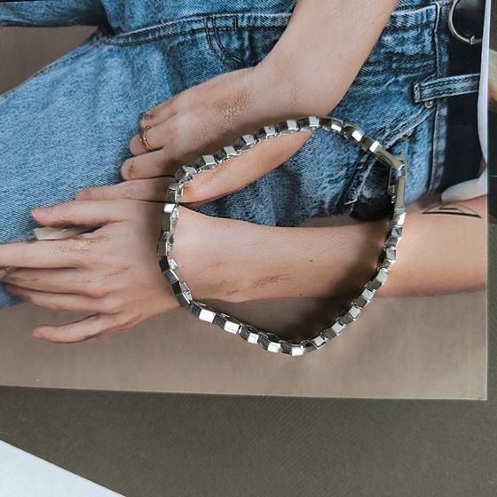 Серебряный браслет с фианитами