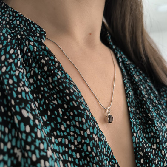 Серебряная подвеска с раухтопазом (дымчатым кварцем) 1.075ct