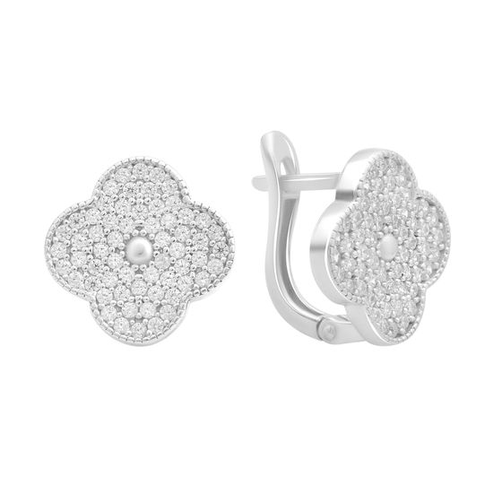 Срібні сережки з фіанітами 1.4ct