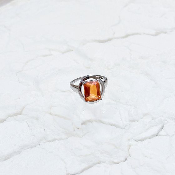 Срібна каблучка із золотим кварцом 3.388ct