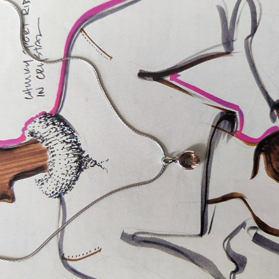 Серебряная подвеска с султанитом 1.172ct