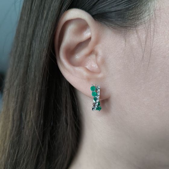 Серебряные серьги с агатом 1.395ct