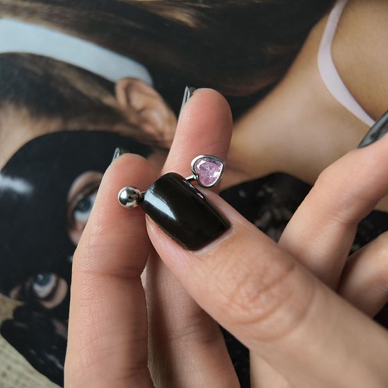 Серебряный пирсинг с фианитами