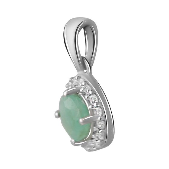 Silver pendant with a 0.733-carat emerald