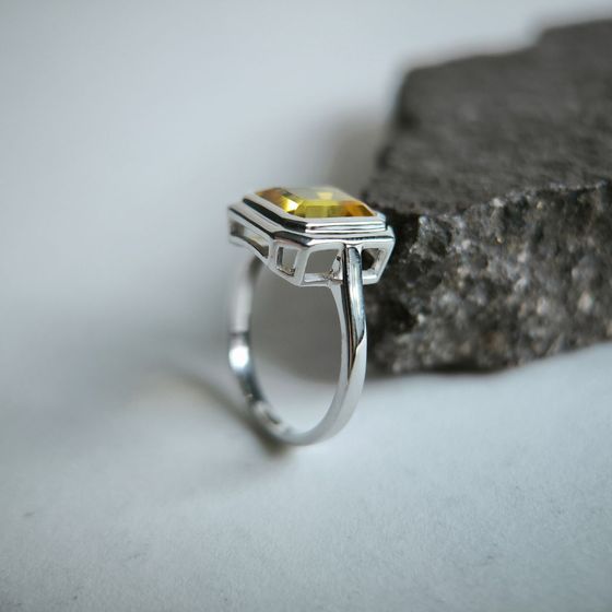 Срібна каблучка з цитрином nano 3.138ct