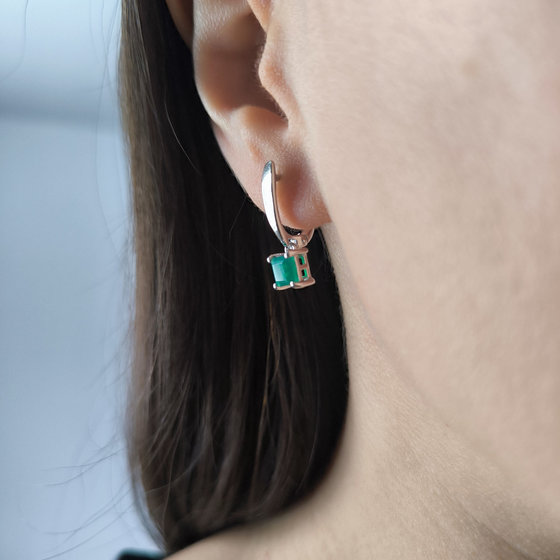 Срібні сережки з агатом 1.167ct