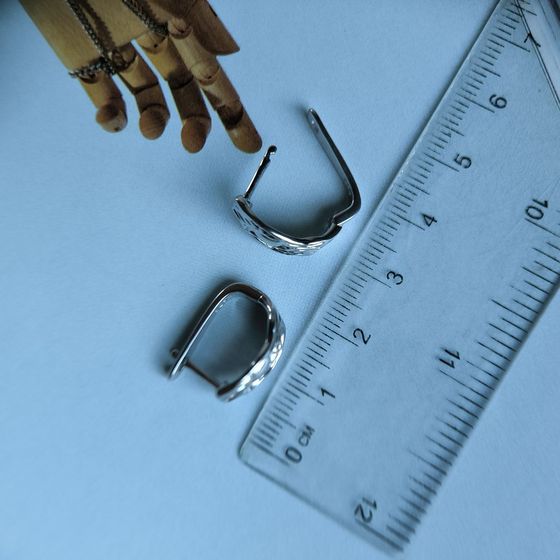 Silver earrings without stones