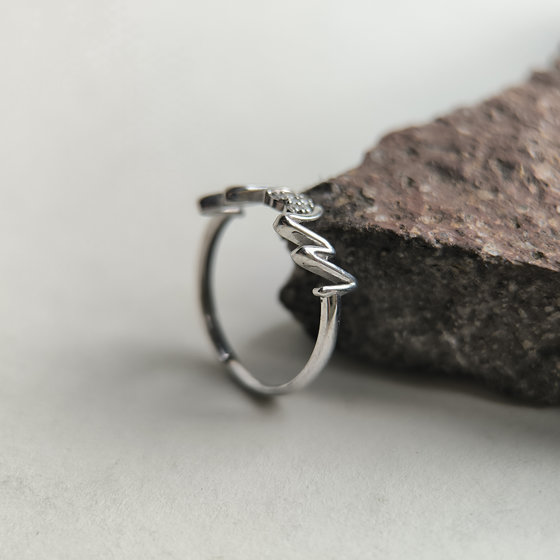 Silver ring with cubic zirconia