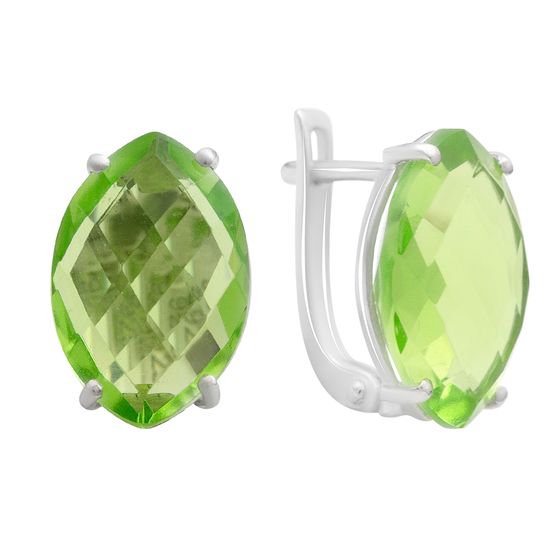 Серебряные серьги с хризолітом 9.726ct
