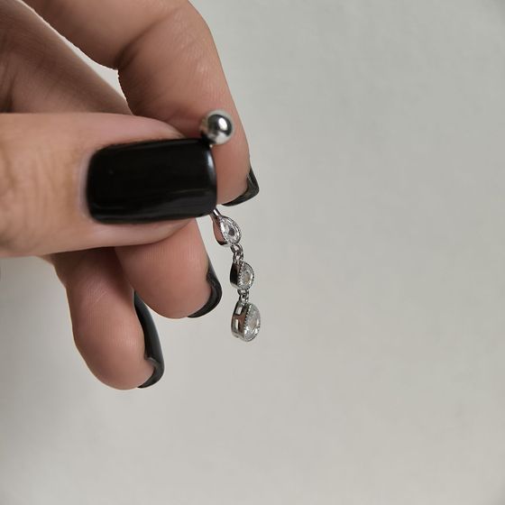 Серебряный пирсинг с фианитами