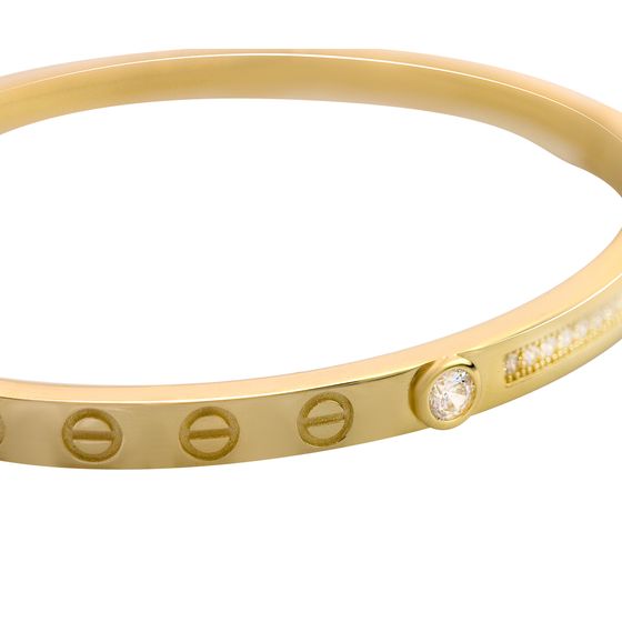 Золотий браслет з фіанітами 0.21ct