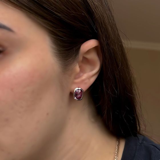 Серебряные серьги с александритом 7.567ct