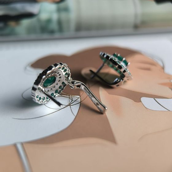 Серебряные серьги с агатом 4.43ct