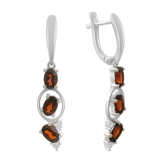 Silver earrings with garnet 3.442ct