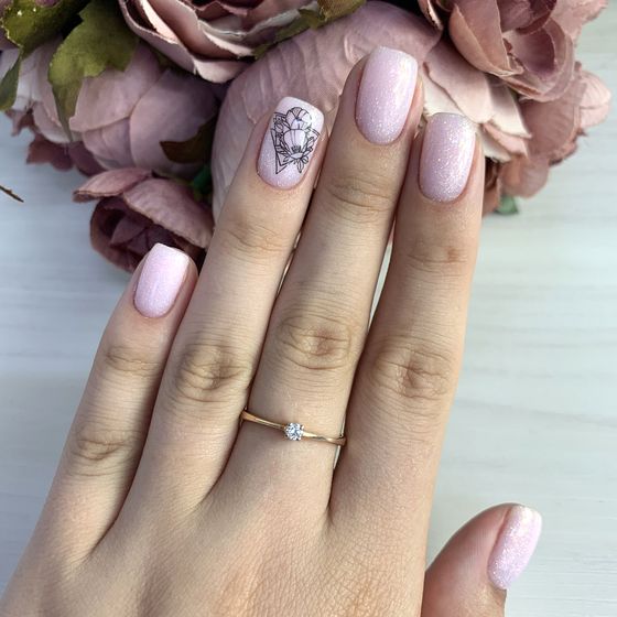 Gold ring with diamond 0.08ct
