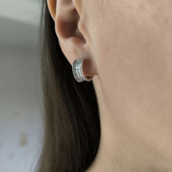 Silver Earrings with Fianites