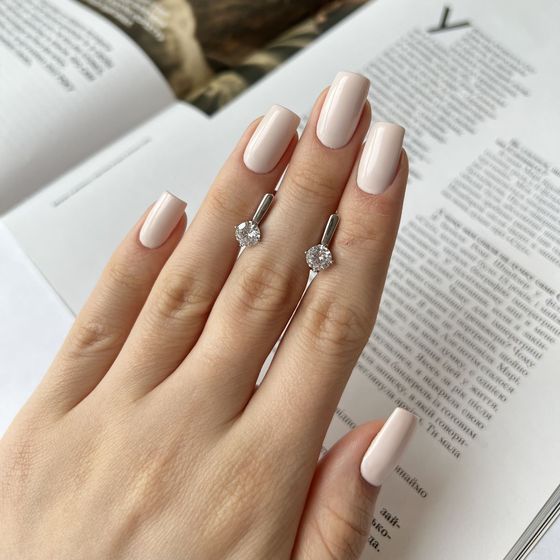 Серебряные серьги с фианитами