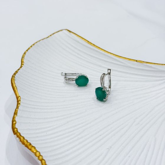 Серебряные серьги с агатом 4.932ct