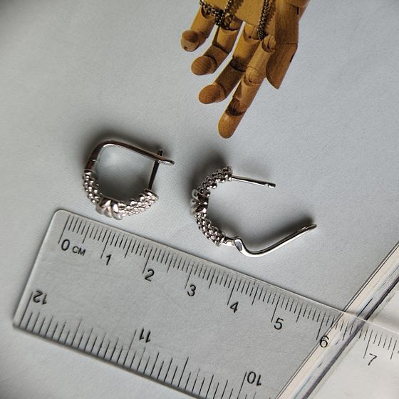 Silver earrings without stones