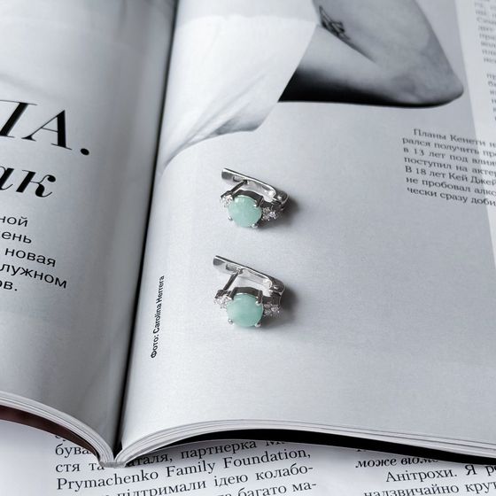 Серебряные серьги с изумрудом 2.788ct