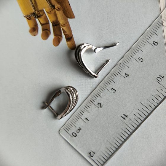 Silver Earrings with Fianites