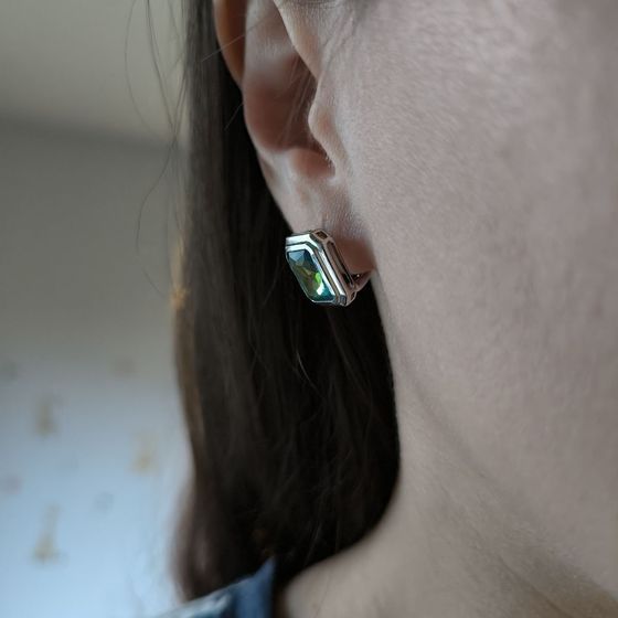 Silver earrings with mystic topaz 4.563ct