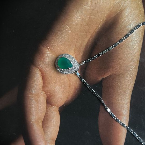 Серебряная подвеска с агатом 2.418ct