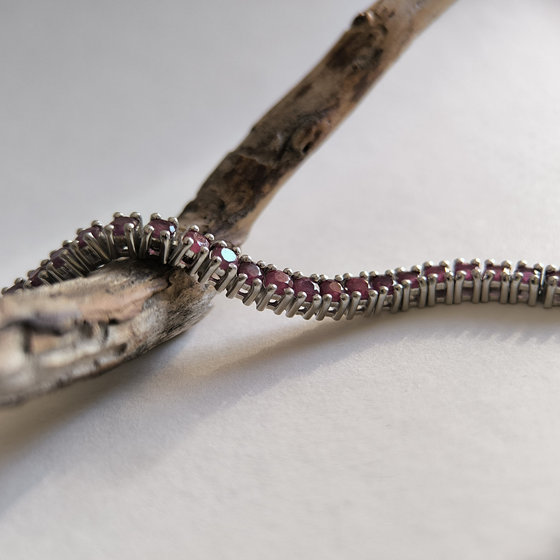 Серебряный браслет с рубином 7.707ct