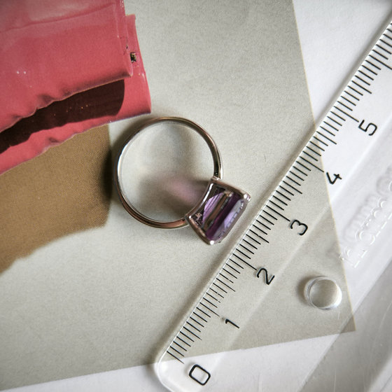 Silver ring with a 6.275-carat alexandrite