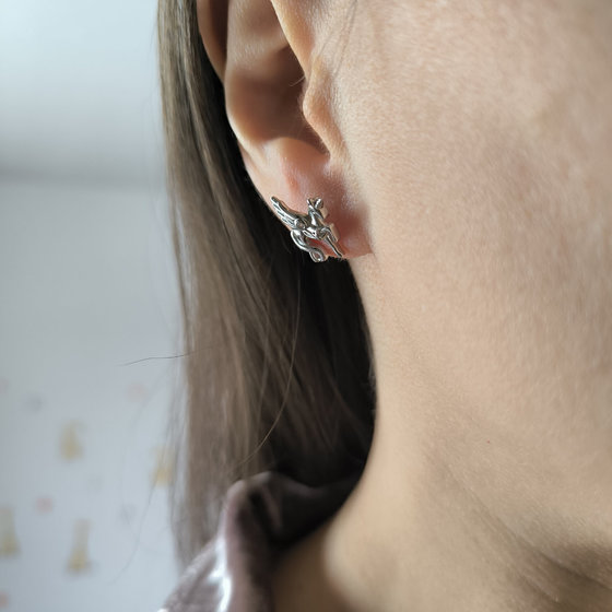 Silver earrings with Phianites
