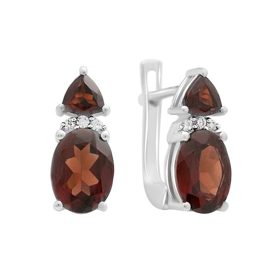 Серебряные серьги с гранатом 3.712ct
