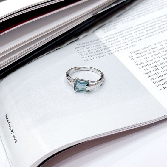 Серебряное кольцо с топазом Лондон Блю 1.283ct