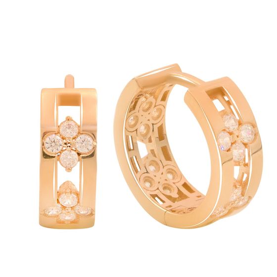 Gold earrings with 0.32ct fianites