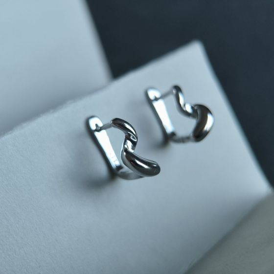Silver earrings without stones