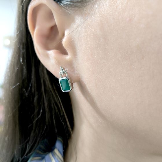 Серебряные серьги с агатом 2.867ct