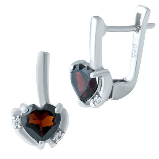 Silver earrings with garnet 1.81ct