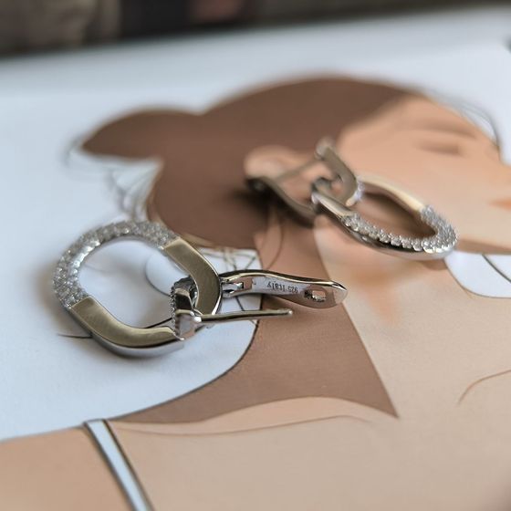 Silver Earrings with Fianites