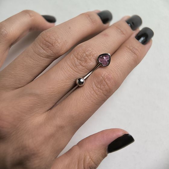 Серебряный пирсинг с фианитами