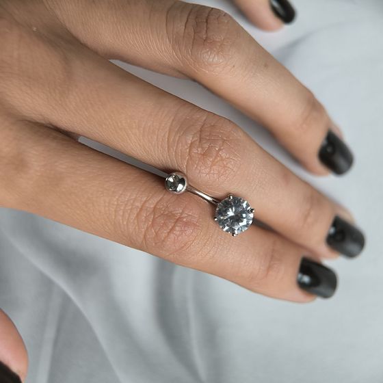 Серебряный пирсинг с фианитами