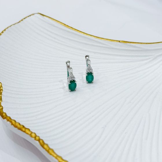 Серебряные серьги с агатом 1.827ct