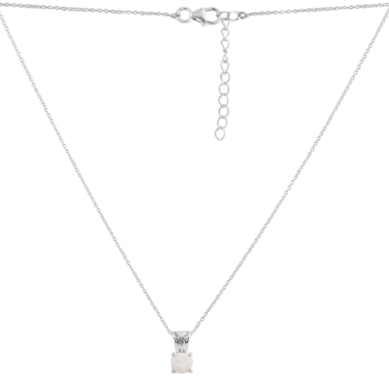 Silver necklace with opal 0.425ct