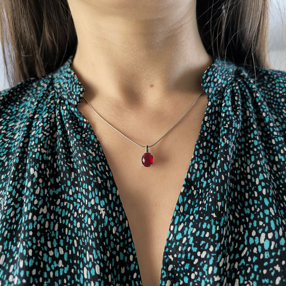 Срібна підвіска з гранатом nano 2.188ct