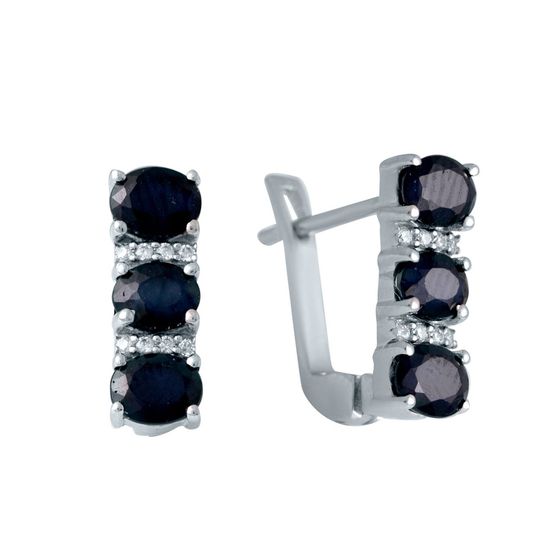Серебряные серьги с сапфиром 2.894ct